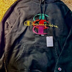 Authenticated RARE Supreme Champion Stacked C Hooded Sweatshirt